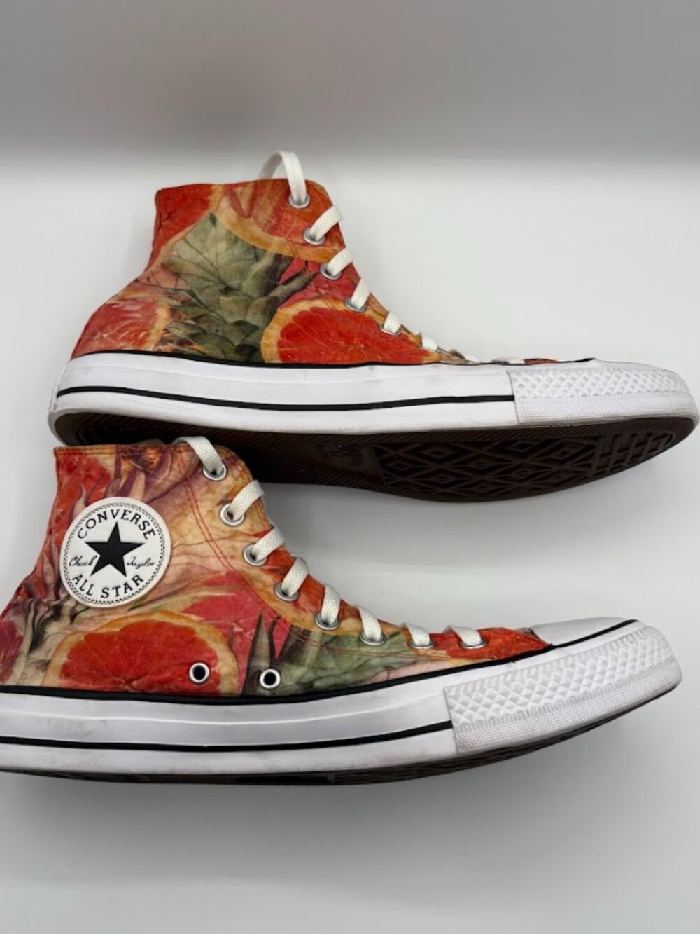 Converse Chuck Taylor Men's 11 Orange Grapefruit Fruit Slices High Top Shoe - Picture 5 of 11